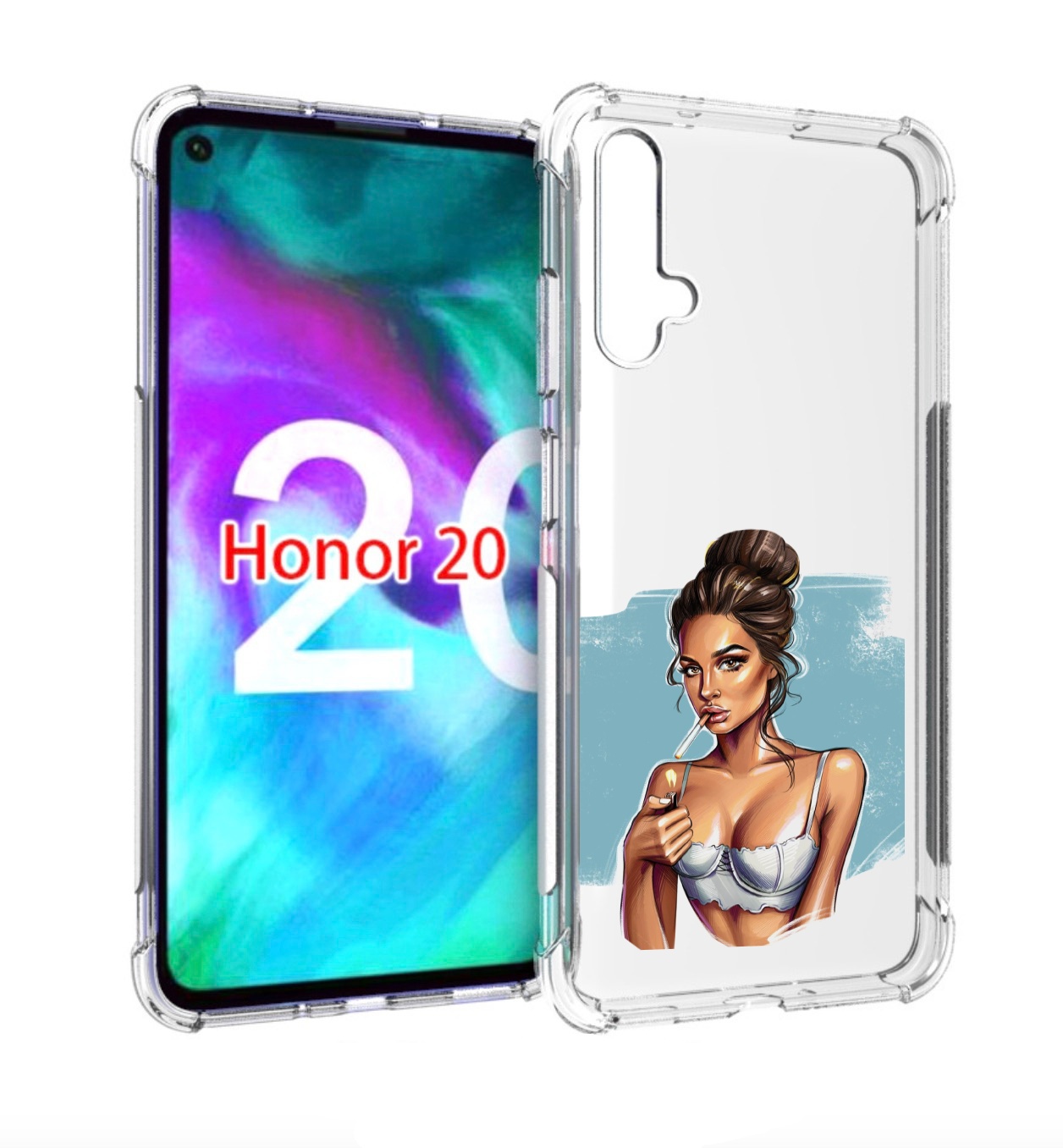 

Чехол бампер MyPads девушка-с-зажигалкой для Honor 20 Honor, Прозрачный, Tocco