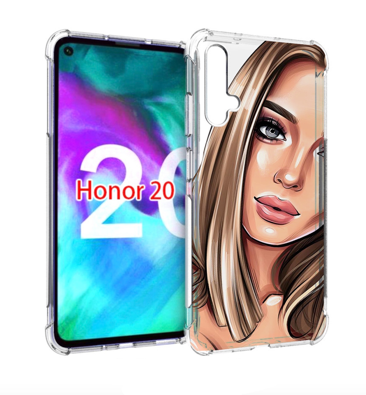 

Чехол бампер MyPads девушка-с-каре женский для Honor 20, Прозрачный, Tocco