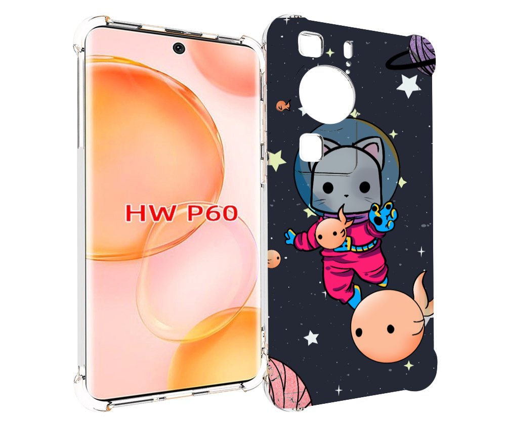 

Чехол MyPads котик-с-рыбкой-в-космосе для Huawei P60, Tocco