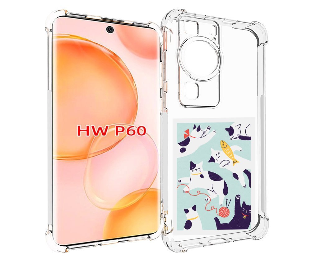 

Чехол MyPads коты-с-клубками для Huawei P60, Tocco