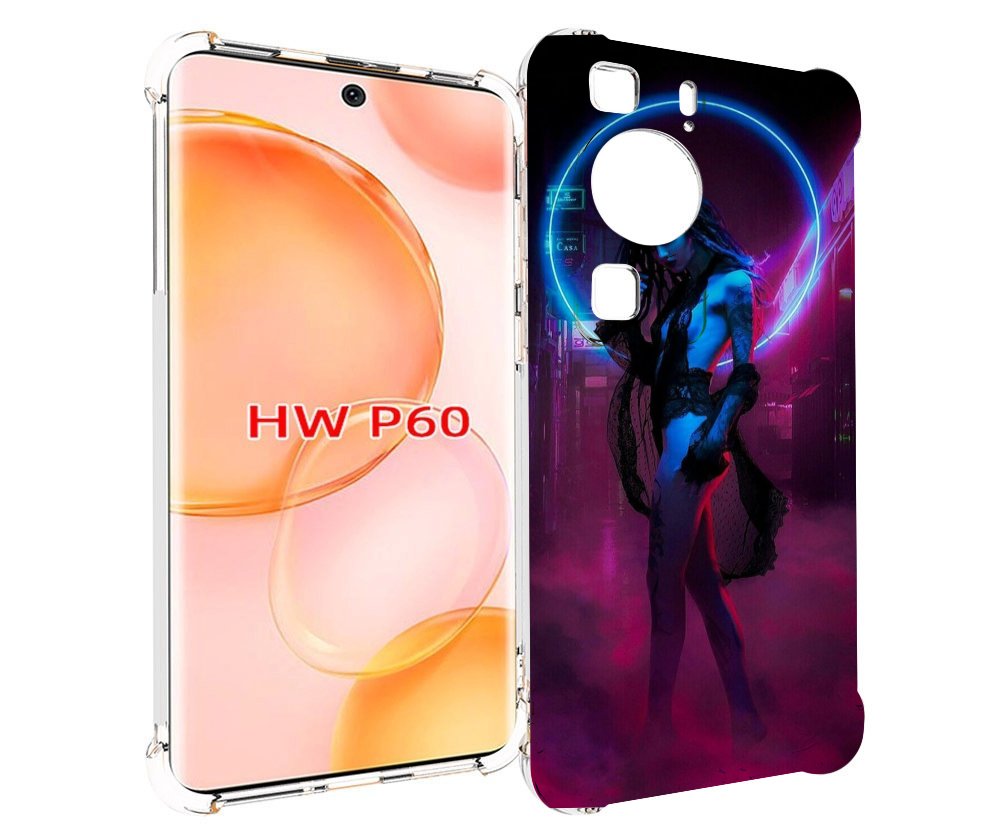 

Чехол MyPads красивая девушка в дыму неон женский для Huawei P60, Tocco