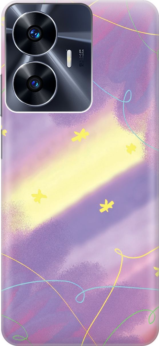 

Силиконовый чехол на Realme C55 с принтом "Сиреневые сны", Желтый;фиолетовый, 159494
