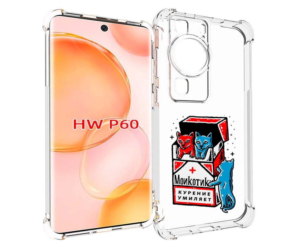 

Чехол MyPads красно-синие-коты для Huawei P60, Tocco