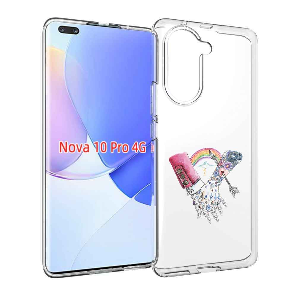 Чехол MyPads абстракция руки в татуировках для Huawei Nova 10 Pro противоударный