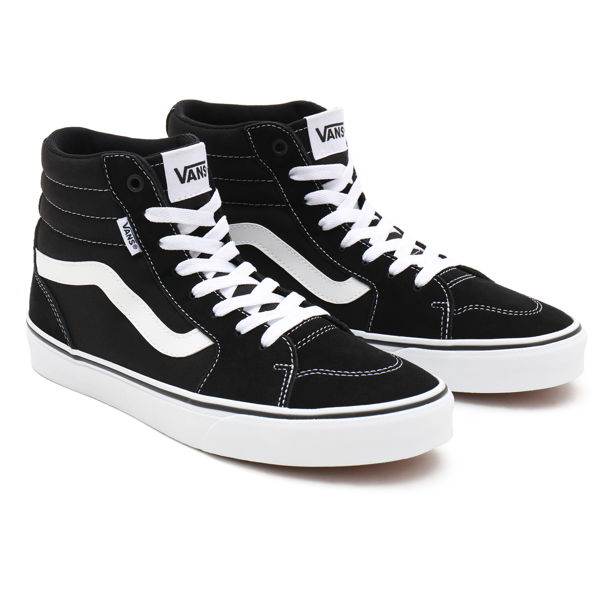 фото Кеды мужские vans mn filmore hi (suede/canvas)b черные 6.5 us