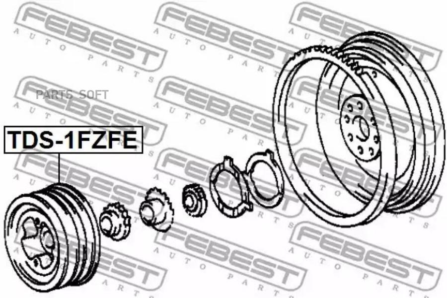 Tds-1fzfe_шкив коленвала toyota land cruiser 92-97 12578₽