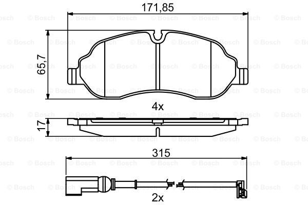 

Тормозные колодки Bosch передние дисковые 986494845