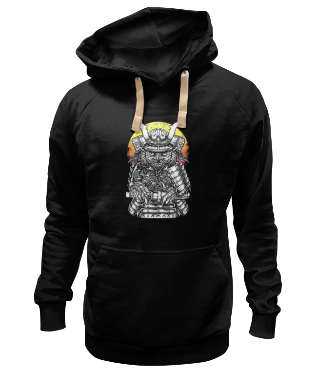 

Худи унисекс Printio Owl samurai / сова самурай черное M, Черный, Owl samurai / сова самурай