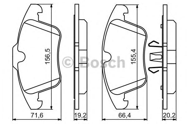 Тормозные колодки Bosch передние дисковые 986494246