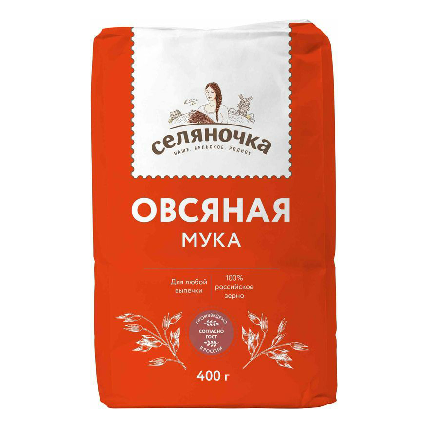 Мука Селяночка овсяная из хлопьев 400 г