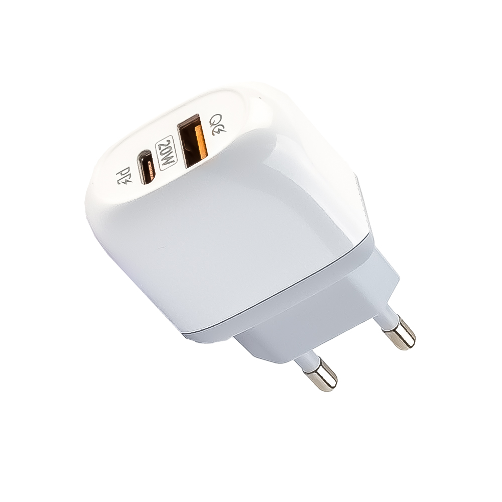 фото Сзу "ldnio" pd + qc 3.0 выходы 20w + кабель usb-c apple 8-pin a2316c (белое)