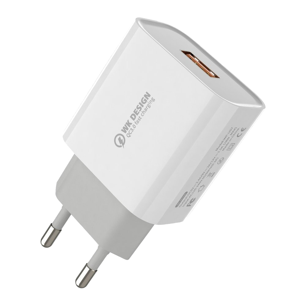 

СЗУ WK Maxspeed WP-U57 1xUSB, QC 3.0, 2.4A (белый), WP-U57