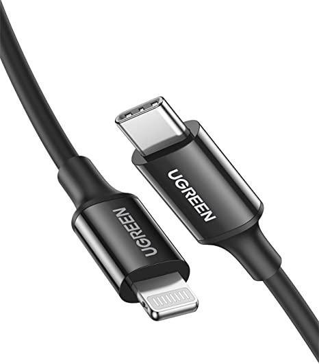 фото Кабель ugreen usb-c to lightning cable m/m abs shell 1m us171 (black) (60751)