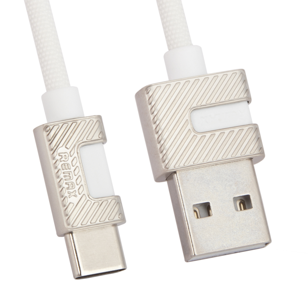 Кабель USB  REMAX Metal RC-089a Type-C, 2.4A, 1м, TPE (белый)