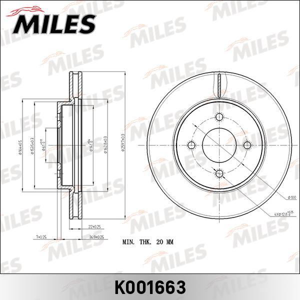 

Тормозной диск Miles k001663, Ок