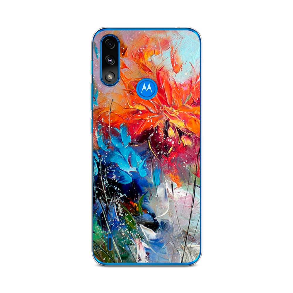

Чехол на Lenovo K13 "Абстрактные цветы", Оранжевый;синий, 242450-4