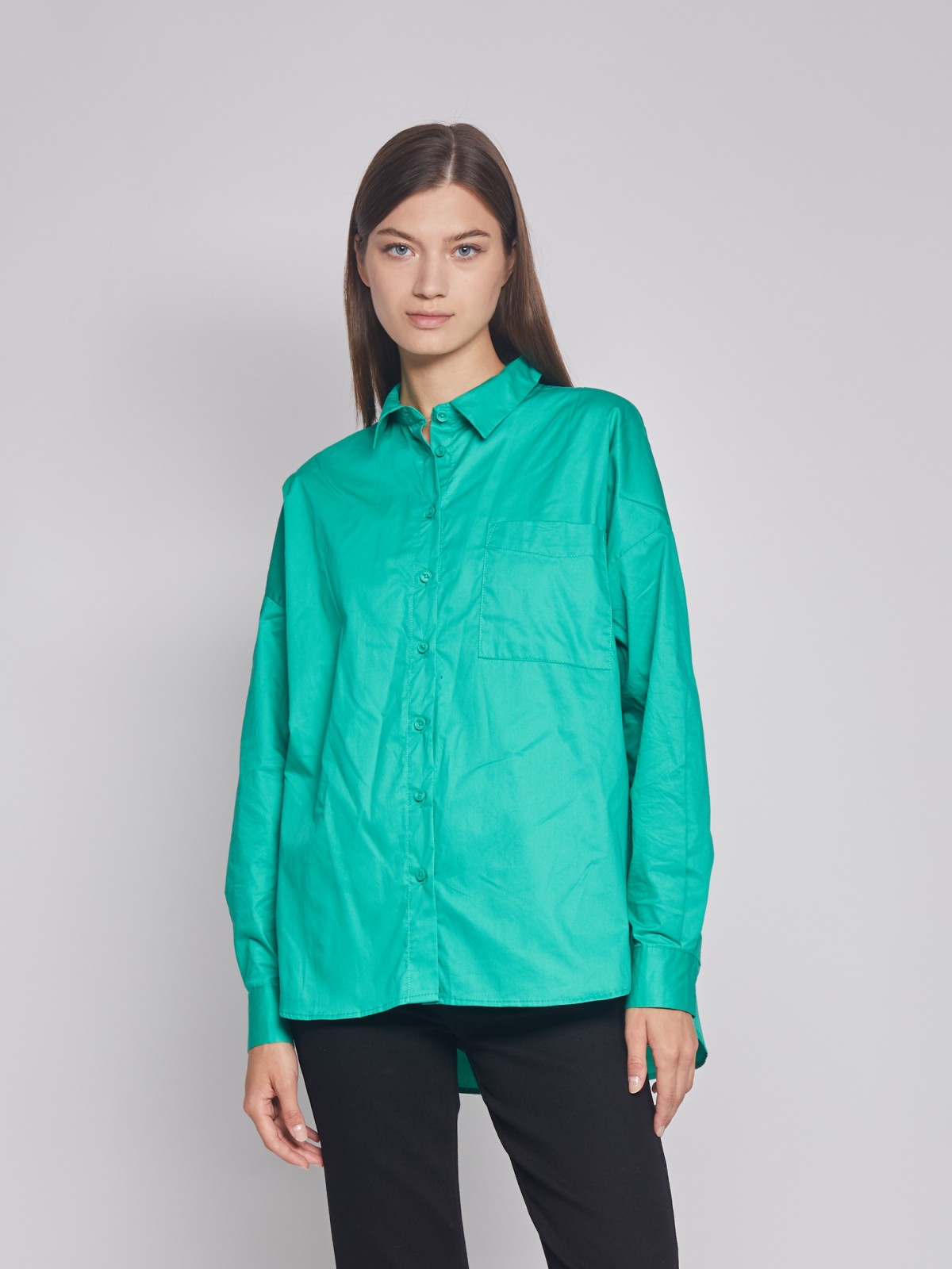 Рубашка женская Zolla 22233117Y303 зеленая XL
