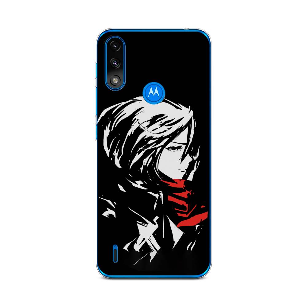 

Чехол на Lenovo K13/Motorola Moto E7 Power "Микаса минимализм", Черный;серый;бордовый, 242450-4