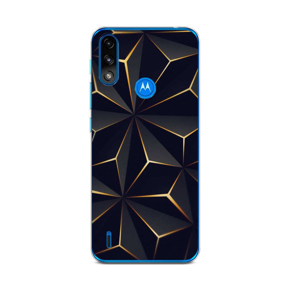 

Чехол на Lenovo K13/Motorola Moto E7 Power "Черные полигоны", Золотистый;черный, 242450-3