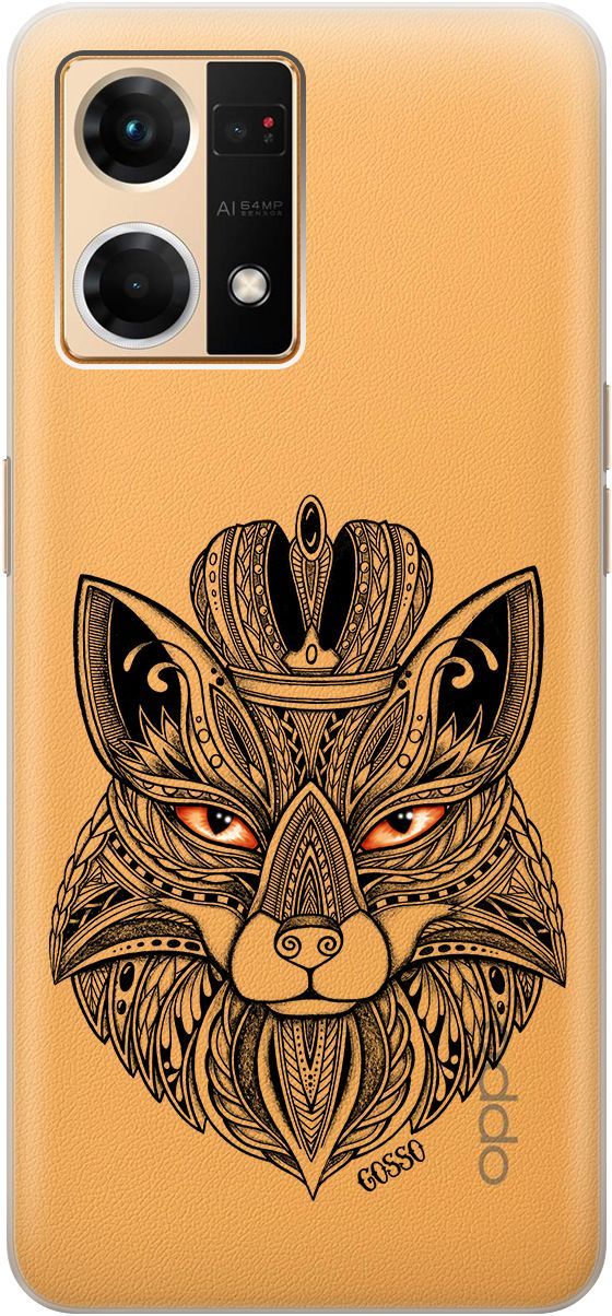 

Силиконовый чехол на OPPO Reno7 с 3D принтом "Fox Queen" прозрачный, Прозрачный;серый, 157883