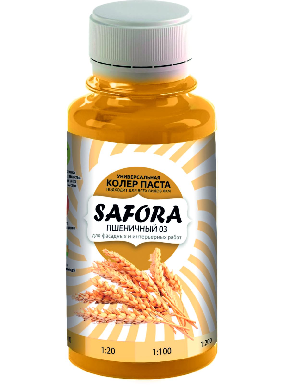 Колеровочная паста SAFORA 03 пшеничный, 100 мл колеровочная паста safora 03 пшеничный 100 мл