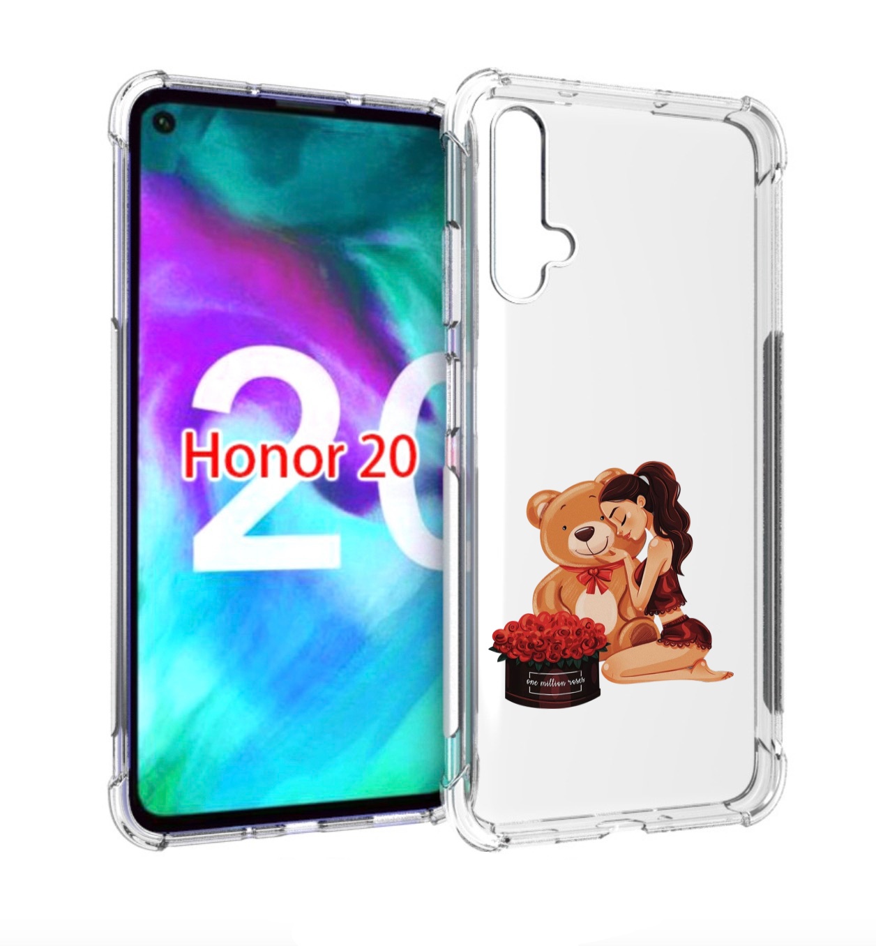 

Чехол бампер MyPads девушка-с-подарками женский для Honor, Прозрачный, Tocco