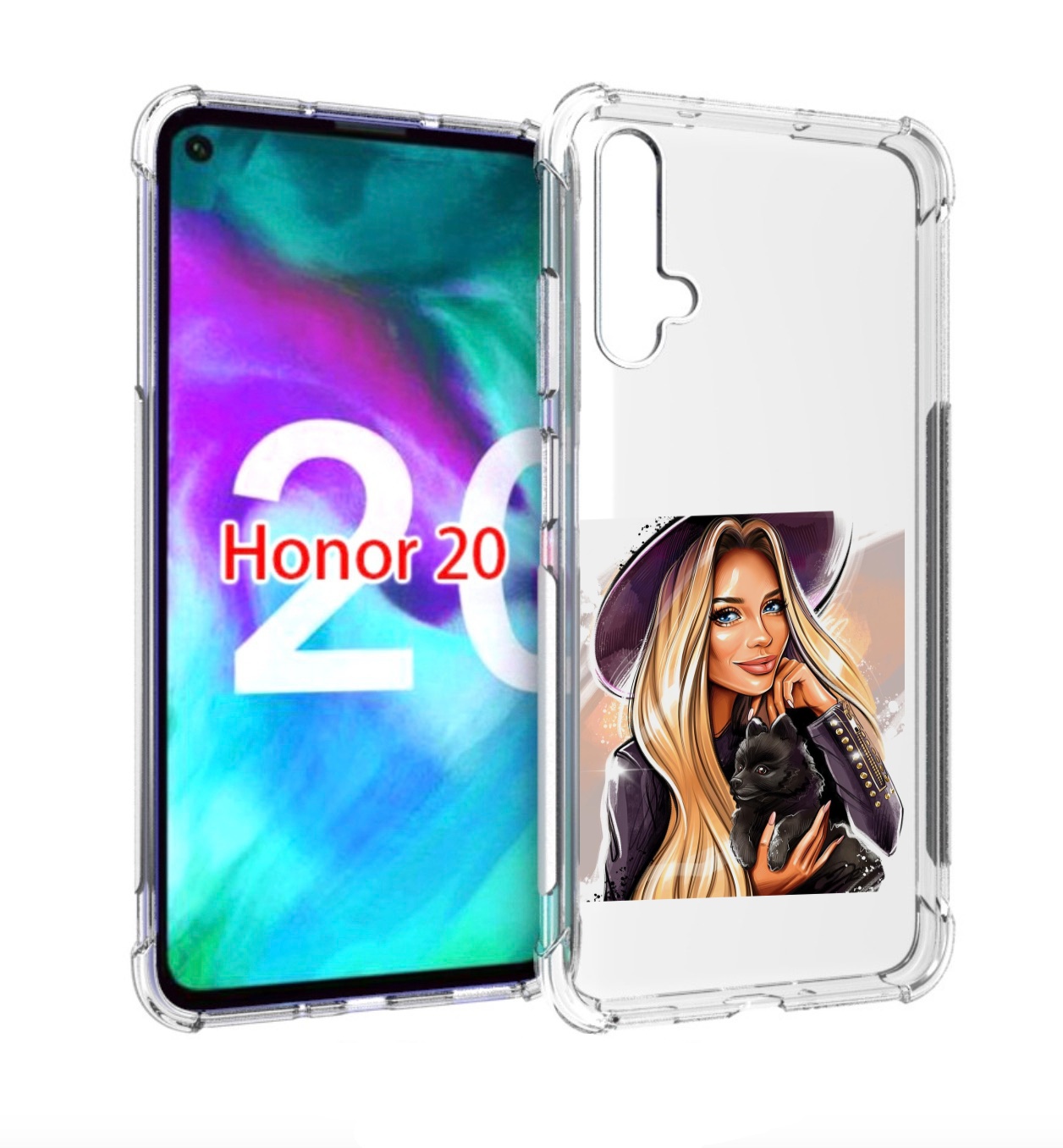 

Чехол бампер MyPads девушка-с-черным-щенком женский для Huawei H, Прозрачный, Tocco