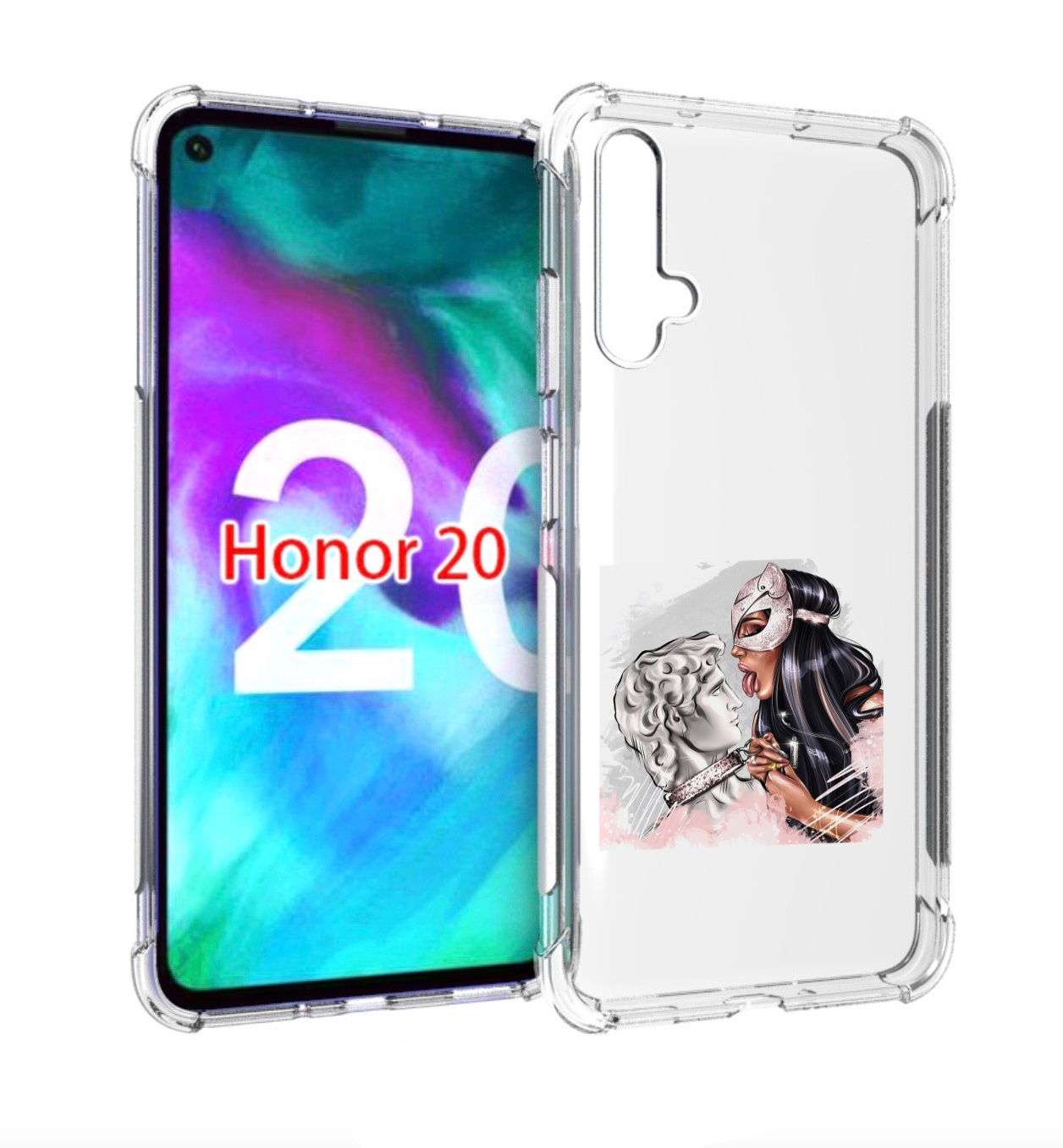 

Чехол бампер MyPads девушка-флирт женский для Honor 20 Honor, Прозрачный, Tocco