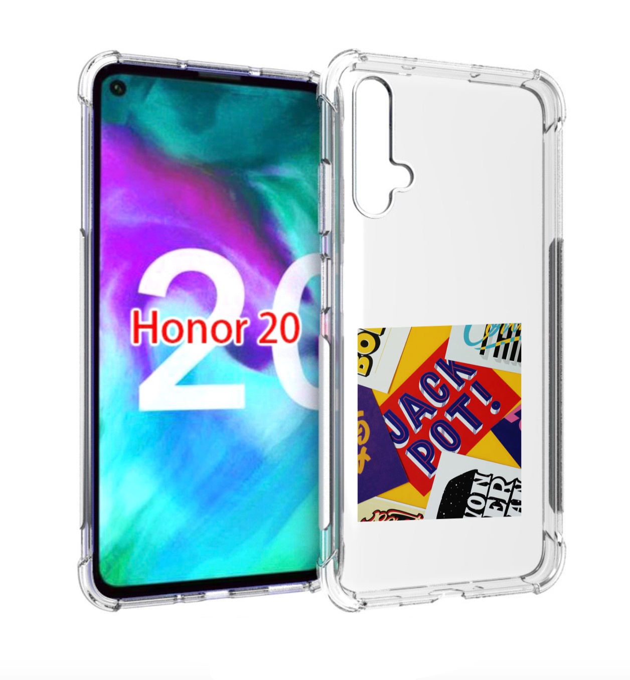 

Чехол бампер MyPads джекпот для Honor 20, Прозрачный, Tocco