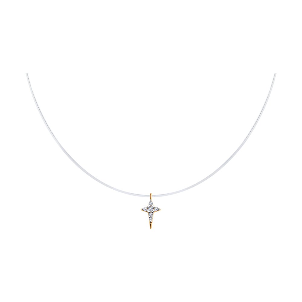 

Колье из серебра 45 см SOKOLOV 93070085, фианит, 93070085