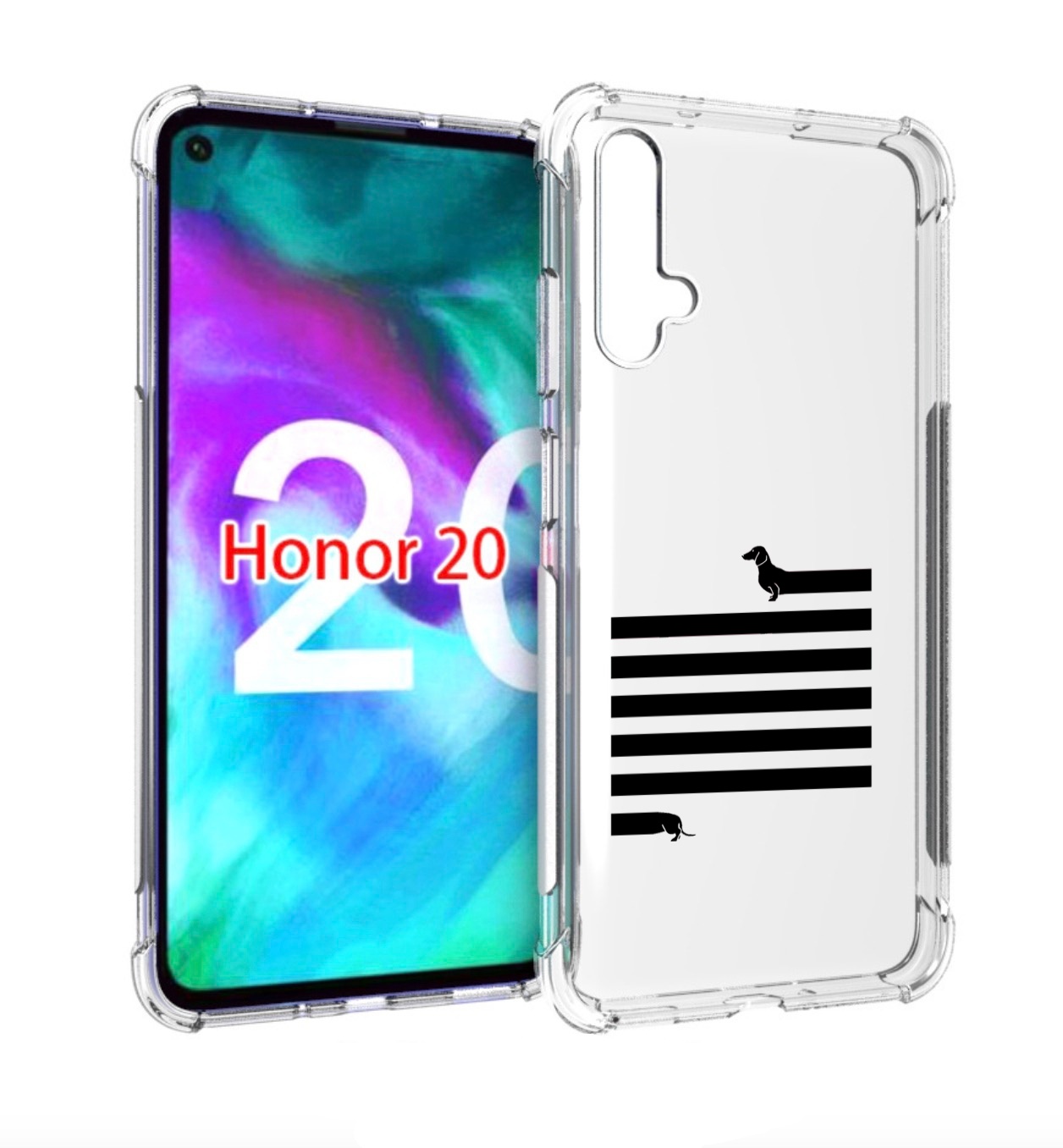 

Чехол бампер MyPads длинная-такса для Honor 20, Прозрачный, Tocco