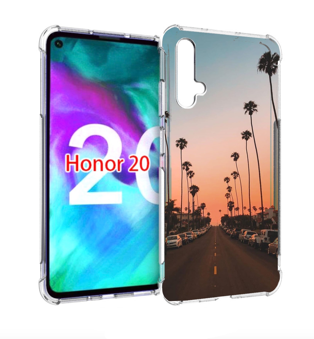 

Чехол бампер MyPads дорога-с-закатом для Honor 20, Прозрачный, Tocco