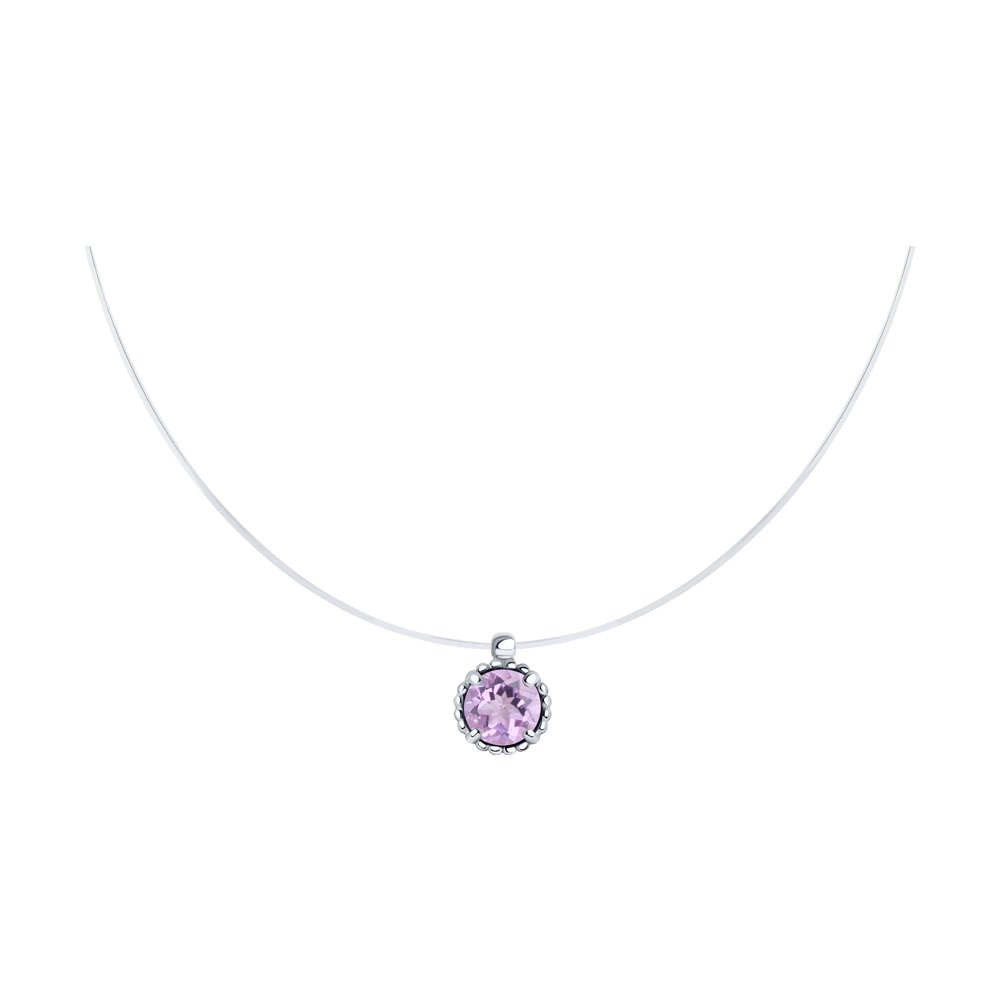 

Колье из серебра 42 см SOKOLOV 92070058, аметист, 92070058