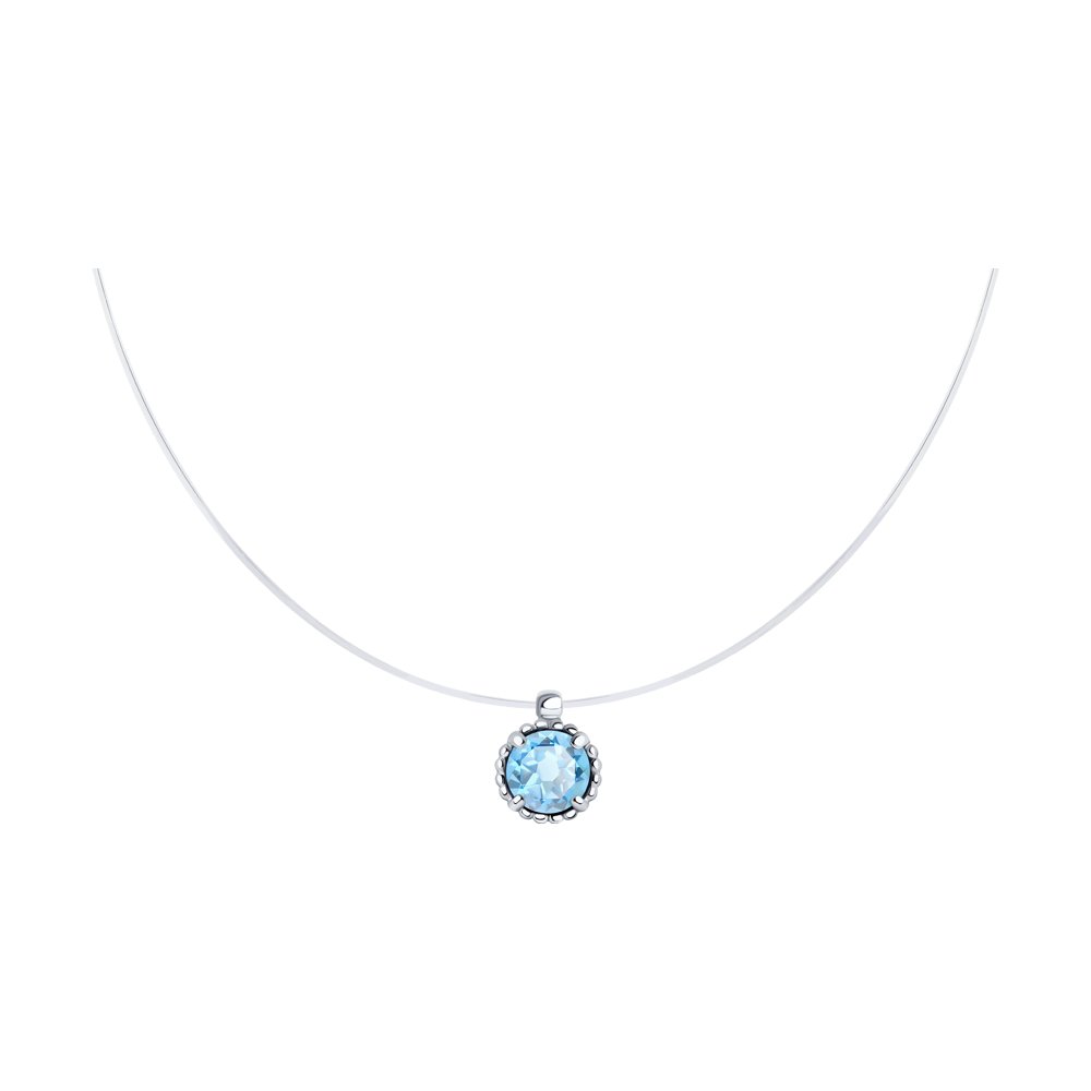 

Колье из серебра 38 см SOKOLOV 92070057, топаз, 92070057