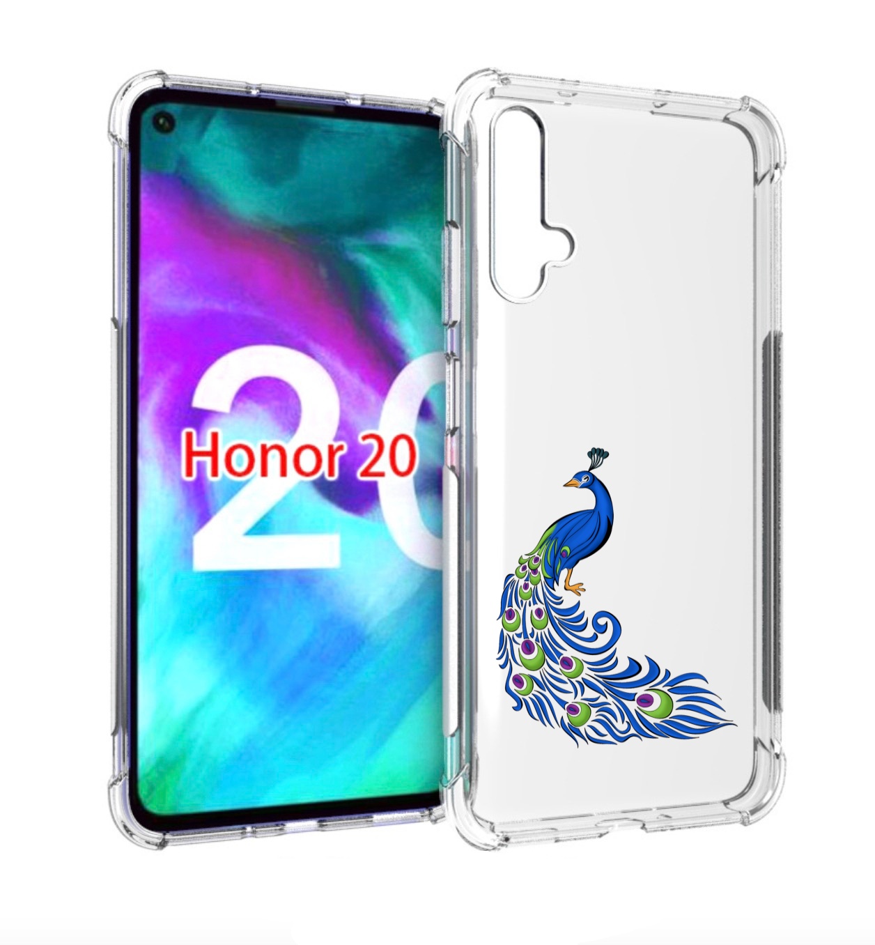 

Чехол бампер MyPads жарптица-голубая для Honor 20, Прозрачный, Tocco