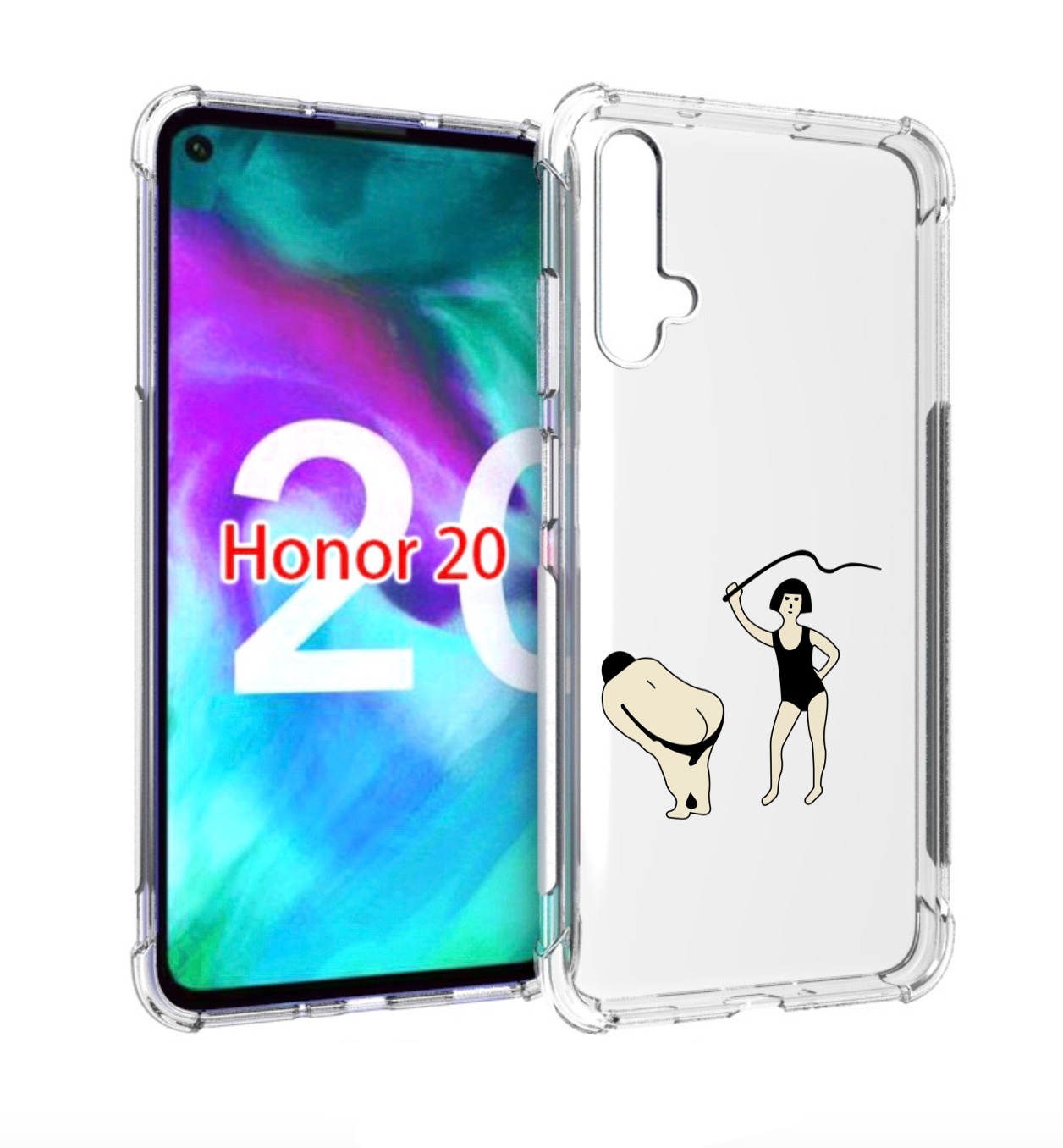 

Чехол бампер MyPads женщина-наказывает для Honor 20, Прозрачный, Tocco