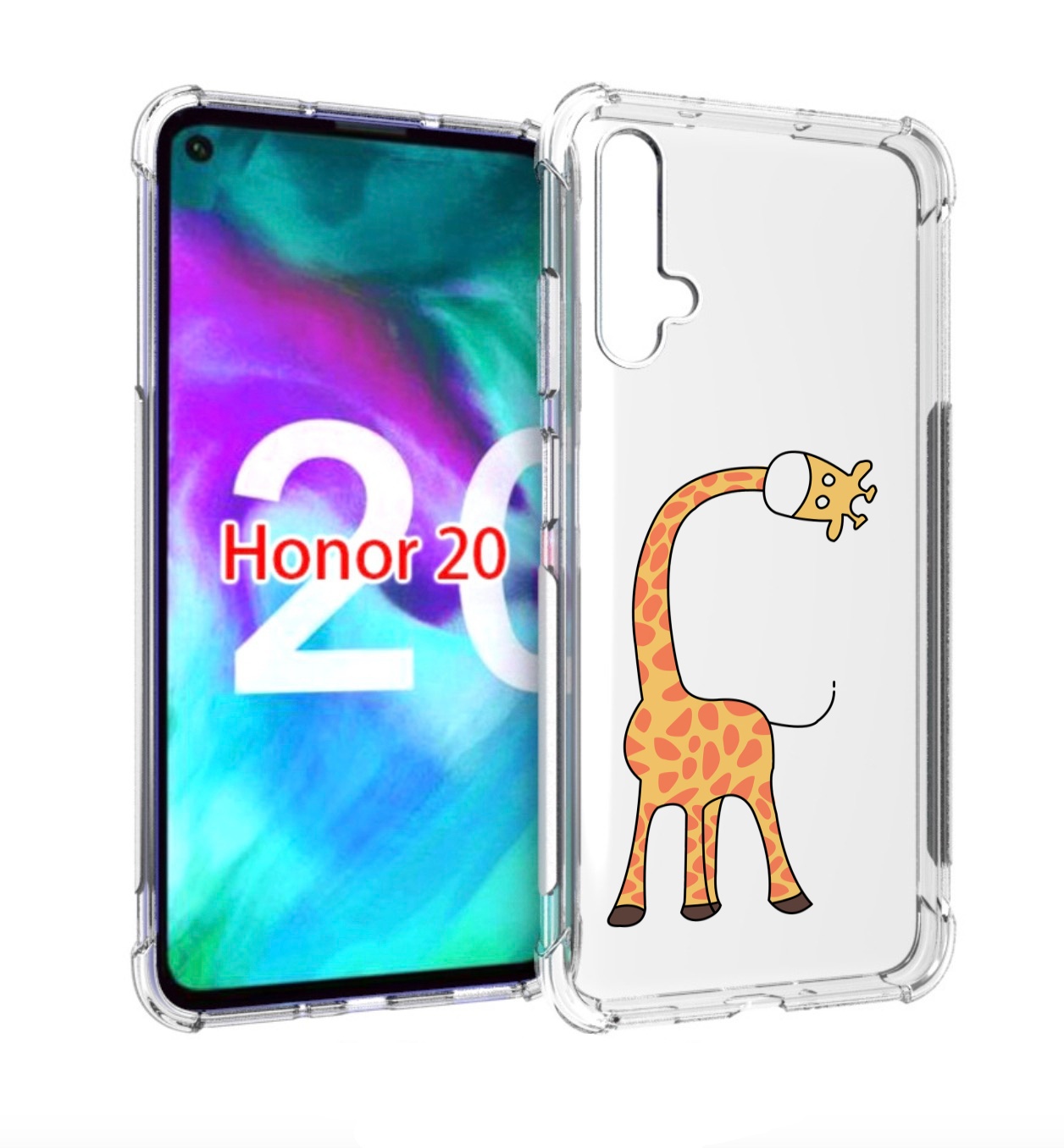 

Чехол бампер MyPads жирафик детский для Honor 20, Прозрачный, Tocco