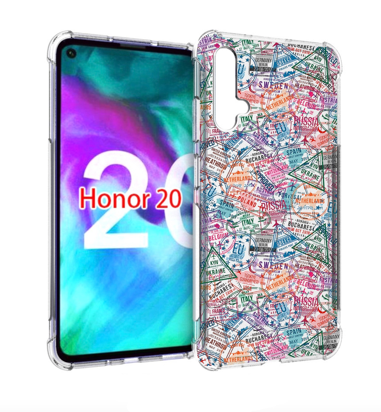 

Чехол бампер MyPads загранчехол для Honor 20, Прозрачный, Tocco