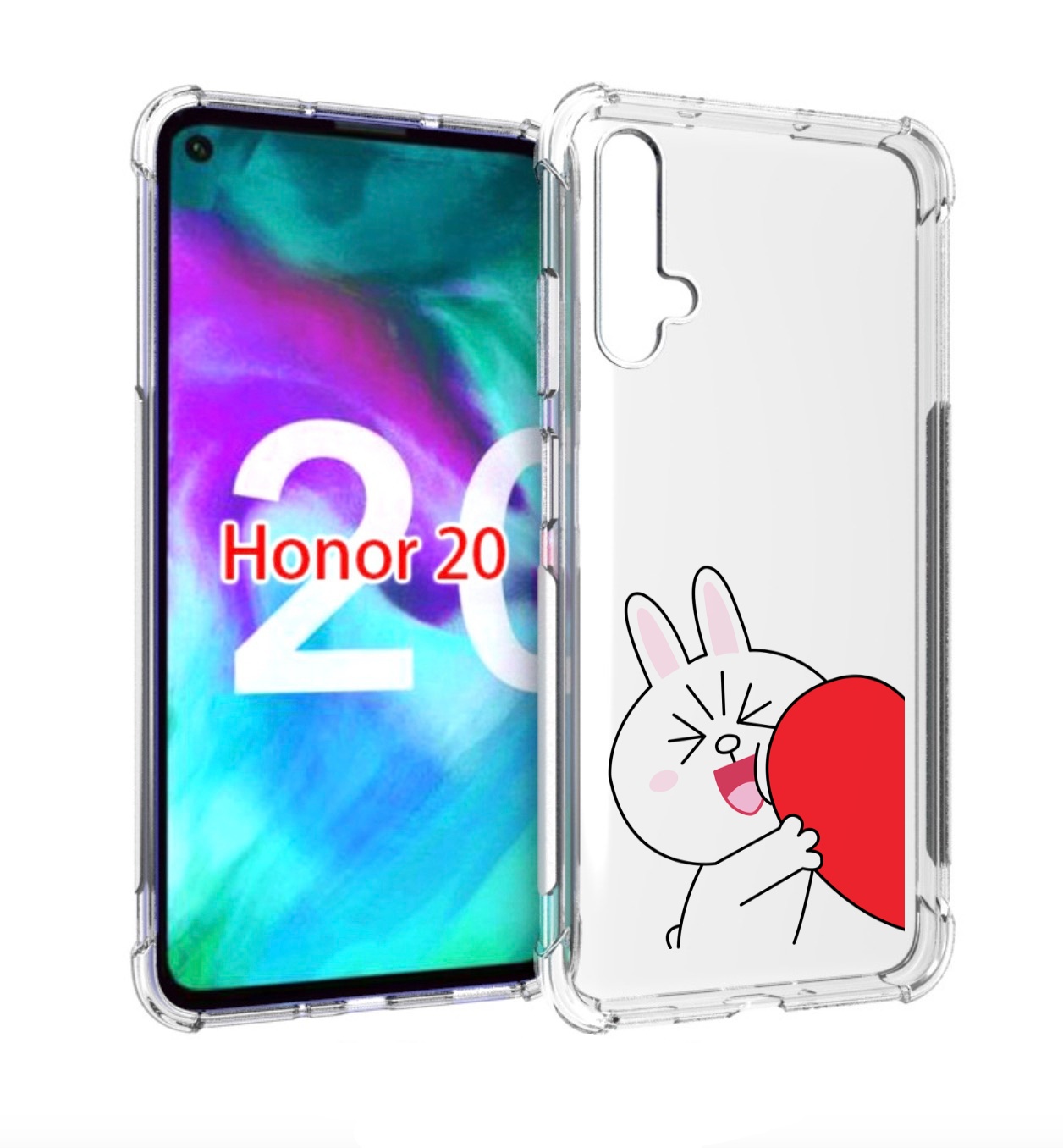 

Чехол бампер MyPads зайчик-с-полуседрцем для Honor 20 Honor, Прозрачный, Tocco