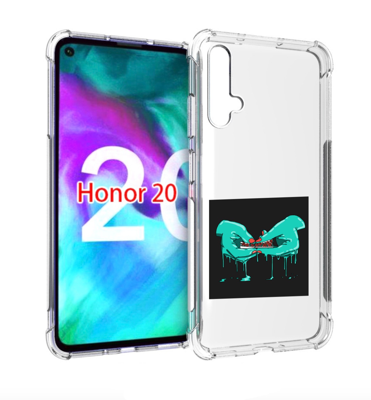 

Чехол бампер MyPads закручиваю-розочки для Honor 20, Прозрачный, Tocco