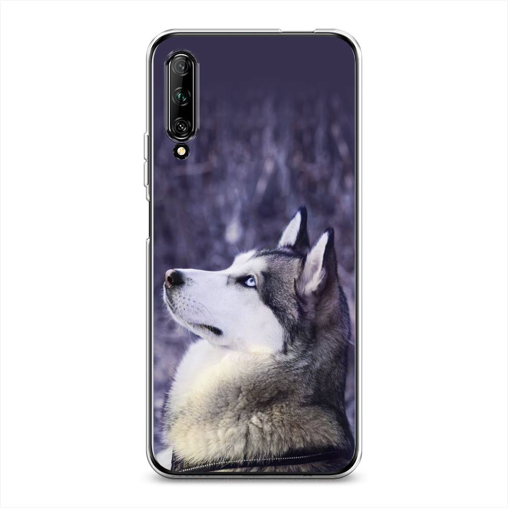 

Чехол на Huawei Y9s "Хаски 1", Фиолетовый;белый, 611150-1