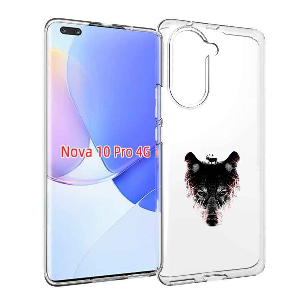 Чехол MyPads волк в траве для Huawei Nova 10 Pro противоударный