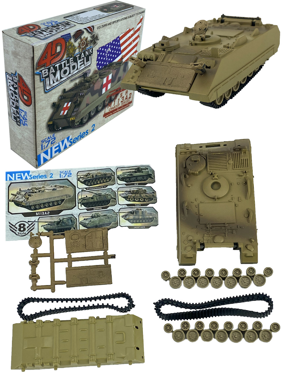 фото Модель танка для сборки (пазл-конструктор) m113a2 город игр gn-7570/оливковый
