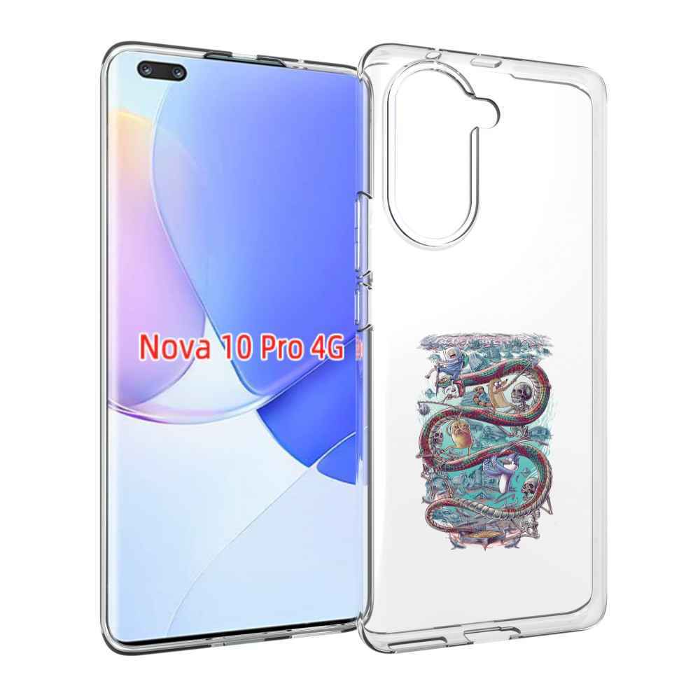 Чехол MyPads время приключений страшилка для Huawei Nova 10 Pro противоударный