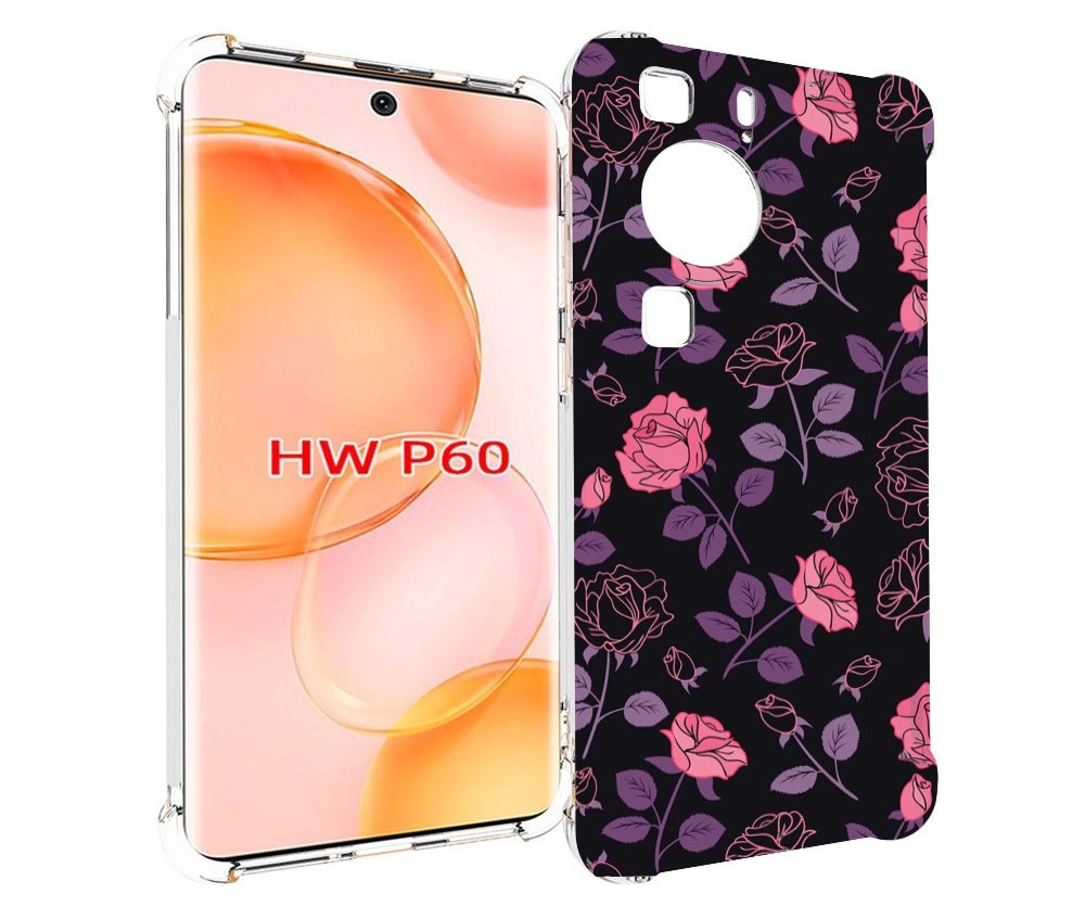 

Чехол MyPads маленькие розочки на черном фоне женский для Huawei P60, Tocco