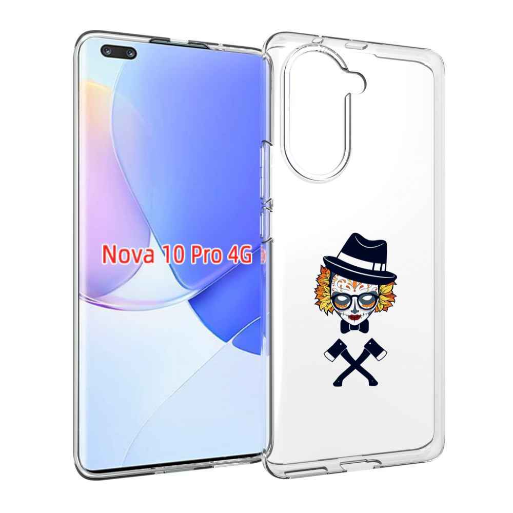 Чехол MyPads девушка в маске с топорами рисунок для Huawei Nova 10 Pro противоударный