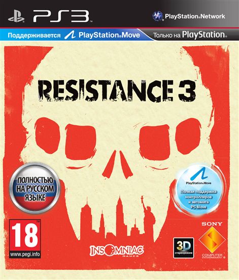 Игра Resistance 3 c поддержкой 3D для PlayStation Move для PlayStation3