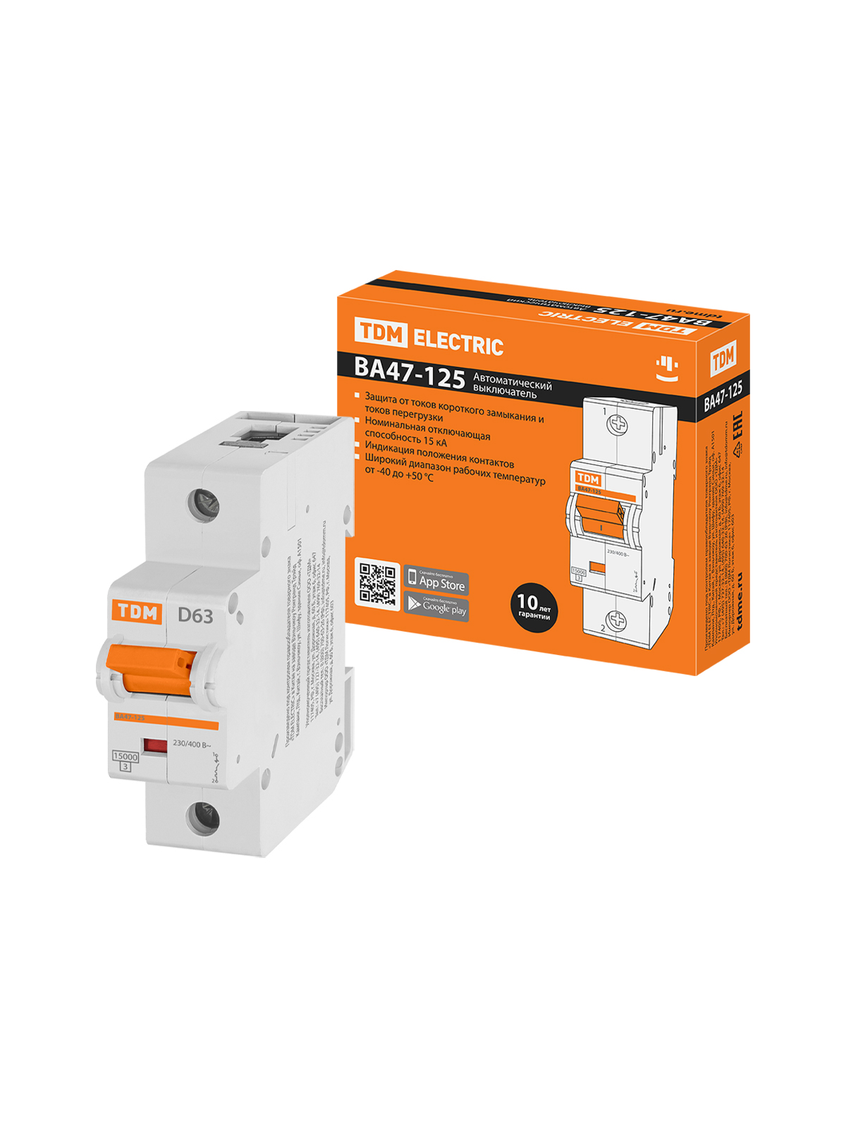 

Автоматический выключатель TDM ELECTRIC ВА47-125 1Р 63А 15кА х-ка D SQ0208-0009, TDM ELECTRIC-7