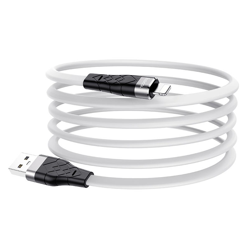 фото Кабель usb hoco x53 angel lightning 8-pin, 1м, 2.4a, силикон (белый)