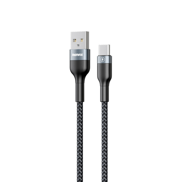 фото Кабель usb remax sury 2 rc-173a type-c, qc 3.0, 5a, 1м, нейлон (черный)